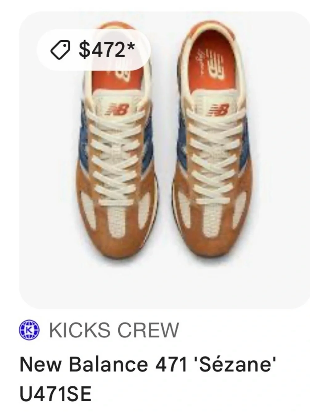 Sézane x New Balance 471 'Ecru Brown'